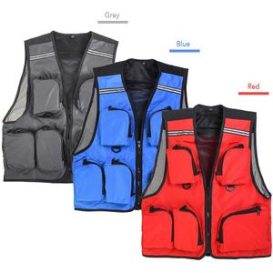 Mannen Outdoor Vest Multi-Pocket Mesh Ademend Mouwloze Vissen Vest Reizen Vest