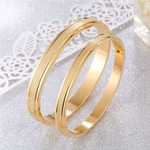 Goud Rvs Armbanden Bangles Vrouwen Mannen Paar Matte Oppervlak Geel Rose Goud Meisje Sieraden