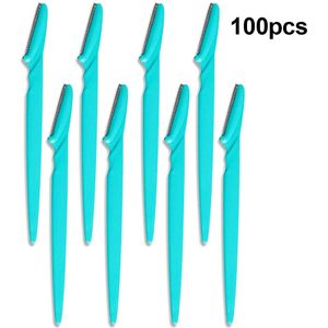 100 Stuks Wenkbrauw Scheermes Dermaplaning Pijnloos Draagbare Facial Scheerapparaat Trimmer Wenkbrauw Trimmer Wenkbrauw Trimmer Makeup Tools