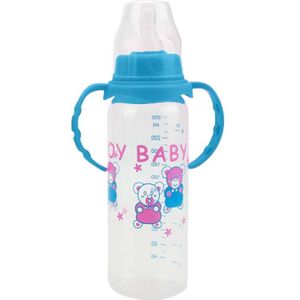 250ML Baby Fles Roze Blauw Baby Melk Sap Water Zuigfles Water Standaard Kaliber PP Zuigfles