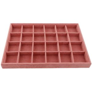 Roze Fluwelen Sieraden Ring Display Organizer Case Lade Houder Ketting Oorbellen Bangle Opbergdoos Showcase Geschenkdoos Шкатулка