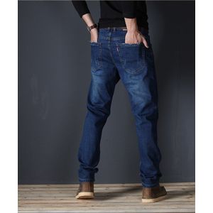 SD3488X Zomer Jeans Mannen Straight Fit Grote Mid Taille Mannen Jeans Elastische Eenvoudige Zakelijke Broek