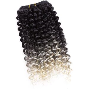 Gouden Schoonheid 1 stks/pak 14inch Jerry Krullend Sew In Weave Synthetisch Haar Inslagen Naai in Hair Extensions Ombre voor vrouwen