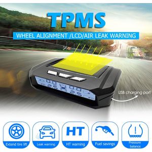 Auto Bandenspanning Alarm Monitor Systeem AN05 Wireless Solar Auto Tpms Auto Tire Pressure Monitoring Band Temp Waarschuwing Systeem