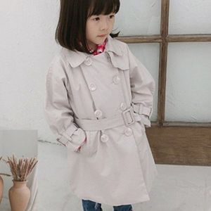 Mode Kinderen Lange Trenchcoat Baby Meisje Casual Double Breasted Jassen Met Riem Peuter Meisje Jongens Jassen