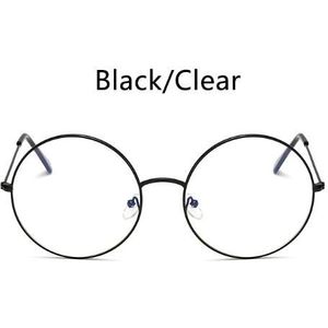 Grote Ronde Glazen Transparante Vrouwen Brillen Frames Metal Clear Lens Nullen Monturen Bijziendheid Nerd Mode Brilmontuur