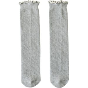 Peuter Meisjes Kniekousen Effen Kleur Mesh Ruches Kousen Voor Kinderen, 5 Kleuren, 11.8Inch