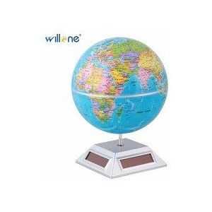 Willone 1 set Zonne-energie Zelf Rotating Wereldbol Geografie Desktop, solar diy speelgoed voor kinderen onderwijs