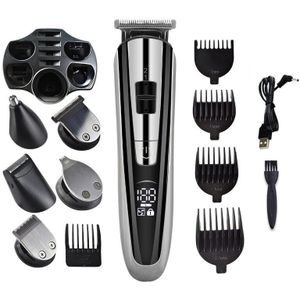 Haar Trimmer Grooming Kit Draadloze Led Display Elektrische Scheerapparaat Baard Neus Oor Tondeuse Gereedschap Kapper Trimeer Voor Mannen
