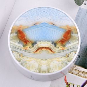 Unisex Contact Lens Case Ronde Gekleurde Marmer Contact Lens Case Draagbare Cosmetische Contact Lens Zorg Doos Glazen Container