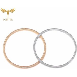 3Mm Geheugen Lente Draad Armbanden Voor Vrouwen 2 Stuks Lente Armband 19Mm Lengte Gouden Zilver Kleur Staal sieraden Accessoire