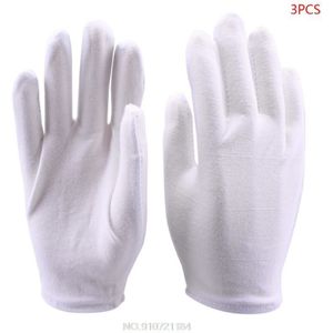 3 Pairs Witte Katoenen Handschoenen Coin Handschoenen Voor Vrouwen Mannen Droge Handen Serveren Archival Schoonmaken Zilveren Inspectie N25 20