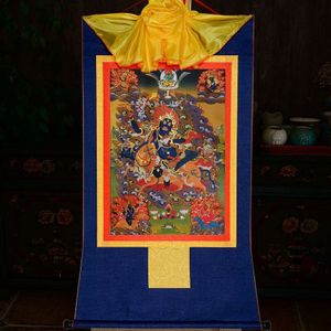 35Cm Tibetaans Boeddhisme Palden Lhamo Buddha Standbeeld Thangka Print Scroll