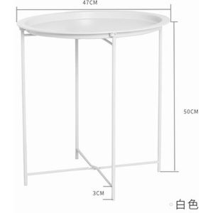 Staal Ronde Tafel Koffie Bijzettafel Bureau Wit