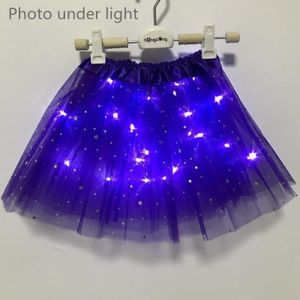 Licht LED Meisje Kids Kleding Ster Tutu Rok Princess Party Tutu Tulle Pettiskirt Kind Ballet Dans Halloween wit