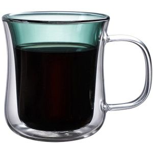 Double-Layer Glas 3 Stijlen 250 Ml Bier Wijnglas Kopje Koffie Mok Cuptea Melk Koud Vruchtensap Mok drinkware Groen Blauw Liner Cup