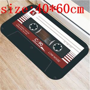 Vintage Cassette Tape Indoor Deurmat Antislip Flanel Pluche Deur Vloermat 3d Veranda Deurmatten Badkamer Keuken Tapijt Tapijten Decor