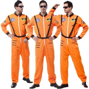 Kerst Carnaval Halloween Air Force Astronaut Kostuum Voor Volwassen Man Maskerade Partij Fancy Dress Oranje Pilot Cosplay Kleding