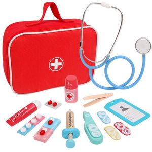 Kinderen Houten Cosplay Doctor Game Toy Rollenspel Klassieke Speelgoed Simulatie Ziekenhuis Pretend Doctor Accessoires Gereedschap Set