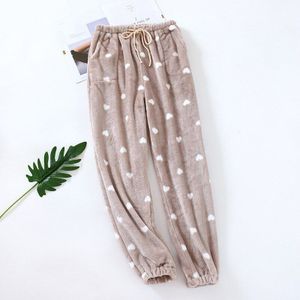 Winter Liefde Sleep Bottoms Dikker Pyjama Vrouwen Broek Warm Houden Thuis Broek Vrouwen Flanel Slaap Broek Casual Pyjama Bodems