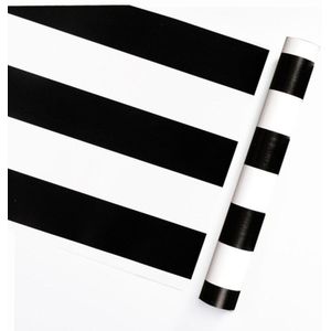 Moderne 45Cm X 10M Pvc Zwart Wit Gestreepte Zelfklevend Behang Contract Muursticker Voor Keuken Badkamer meubels Hou