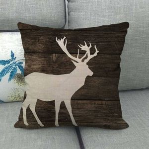 45cm * 45cm houten boerderij dieren linnen/katoen sierkussen covers couch kussenhoes home decor kussen