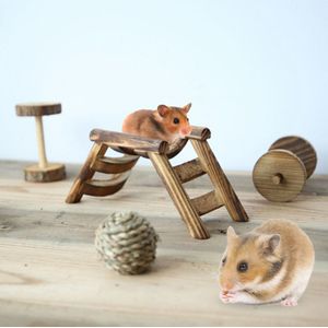 Huisdier Hamster Muis Vogel Houten Brug Klimmen Ladder Oefening Game Trappen Speelgoed C63B