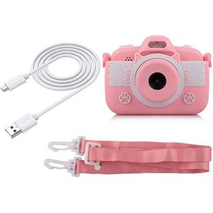 Kinderen Speelgoed Camera Voor Meisjes Mini Cartoon Schokbestendig Siliconen Case Oplaadbare Kind Camcorder Aged 3-12 Roze Camera (Niet In