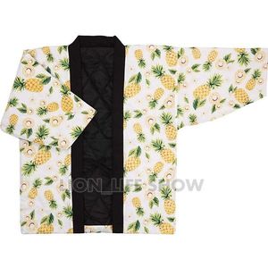 Japanse Mannen Vrouwen Hanten Winter Warm Gewatteerd Katoen Kimono Haori Jas Outterwear Unisex