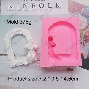 Angel Baby Frame Aroma Gips Gips Mal Voor Thuis Decoratie Fotolijst Fondant Cake Silicone Mold DIY Klei Frame Mould