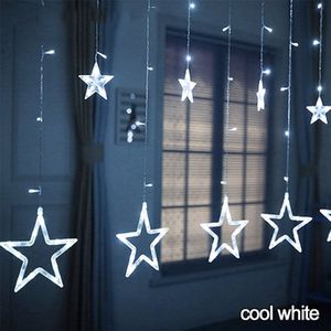 Kerst Fairy Lights Festoen Led String Lights Ster Guirlande Op Gordijn Indoor Boom Decoratie Halloween Bruiloft Licht