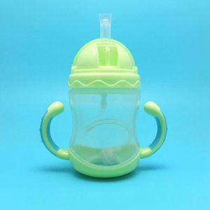 240/330ML Baby Leren Drinkwater Flessen Voeden Sippy Leuke Cartoon Lekvrij Cup Met Handvatten