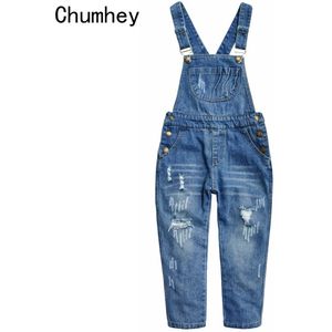 Chumhey 5-13T Jeans Broek Top Kids Overalls Lente Jongens Meisjes Bib Jarretel Denim Broek Kinderkleding kleding
