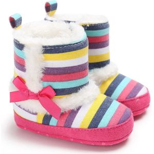 Pasgeboren Baby Rainbow Wol Baby Katoen Gevoerde Schoenen Laarzen Voor Winter En Sneeuw 0-18M