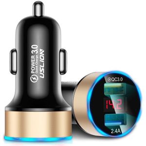 Uslion 3A Mini Dual Usb Car Charger Voor Iphone 11 Xs Max Usb Snelle Auto Opladen Mobiele Telefoon Oplader Adapter voor Samsung Xiaomi