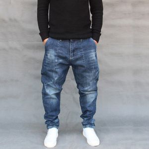 Lugentolo Harembroek Mannen Hip Hop Jeans Plus Size Losse Kleine Voeten Vallen Mode Mid Taille Casual Heren Kleding