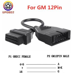 Obd 2 Obdii Adapter Voor Gm 12Pin Om OBD2 16Pin Connector Kabel Voor Gm 12 Pin Naar 16 Pin Obd ii Auto Diagnostische Kabel Voor Gm 12 Pin