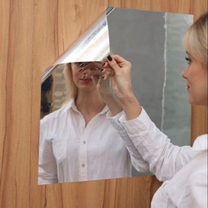 50 Cm * 100 Cm Zelfklevende Stickers Film Spiegel Creatieve Conventie Spiegel Folie Muurstickers Verwijderbare Spiegel plakken