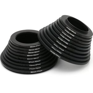 SCHIETEN 18 Pcs Lens Adapter Filter Step Up Step Down Ringen Set 37mm-82mm + 82 mm-37mm