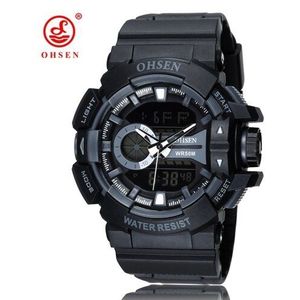 OHSEN Digitale Quartz Jongen Mannen Sport Horloge Horloge 50 M Duiken Rubber Band Wit Outdoor Horloges Hand klokken