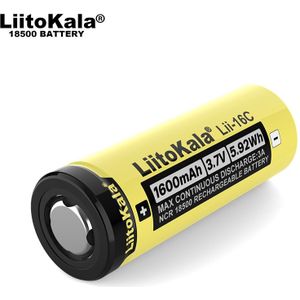 1Pcs Liitokala Lii-16C 18500 1600Mah 3A Ontlading 3.7V Oplaadbare Batterij Recarregavel Lithium Ion Batterij Voor Led Zaklamp