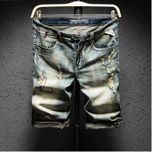 Zomer Mannen Ripped Gaten Losse Rechte Jeans Korte Mode Hip Hop Bermuda Casual Strand Denim Shorts