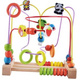 Houten Kraal Maze Game Achtbaan Educatief Speelgoed Voor Kids Peuter