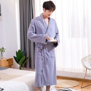 Zomer Badjas Mannen Kimono Katoenen Pyjama Mannelijke Robe Gown Heren Lounge Badjas Nachtkleding Losse Fit Man Pyjama Suits Lightwear