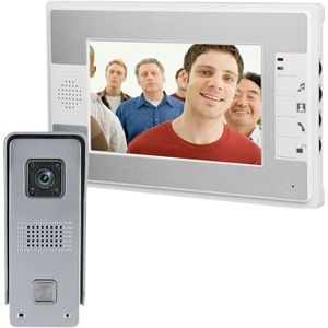 7 Inch Video Deurtelefoon Deurbel Intercom Kit 1-Camera 1-Monitor Nachtzicht (Eu Plug)