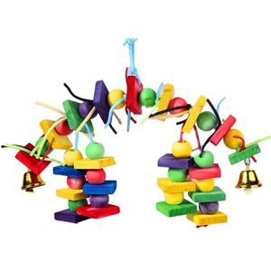 Papegaai Speelgoed Vogel Kleurrijke Houten Blok Speelgoed Voor Parkiet Valkparkiet Kauwplezier Kooi Speelgoed