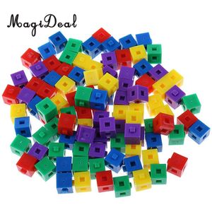 Magideal 100 Stks/pak Plastic Kids Kinderen Stapelen Kubus Building Kit Pop Koppelen Blokjes Voor Party Fun Intelligentie Speelgoed 1Cm