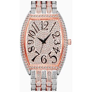 Arabische Cijfers Heren Horloges Top Brand Luxe Zilveren Horloge Mannen Diamond Met Mannelijke Iced Out Chronograaf Klok Horloge