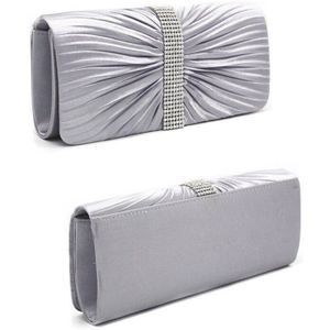 Vrouwen Geplooide Glas Diamond Wedding Party Clutch Bag Clutch Envelop Mode Handtas