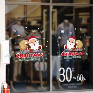 Vrolijk Kerstfeest Muurstickers Decoratie Kerstman Cadeaus Boom Herten Guirlande Vensterglas Muurstickers Verwijderbare Pvc Stickers